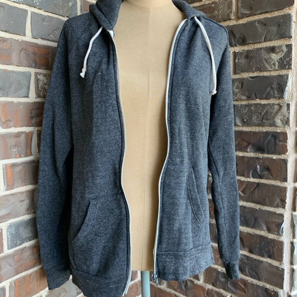 Hoodie Cozy Grey Zip-Up - Large